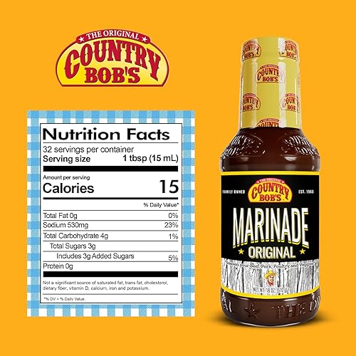 Miniatura 10 de Country Bob's Marinade - Sabor clásico original para marinar, salsa barbacoa, salsa de cocina, sin gluten y sin grasa para carne de res, cerdo,