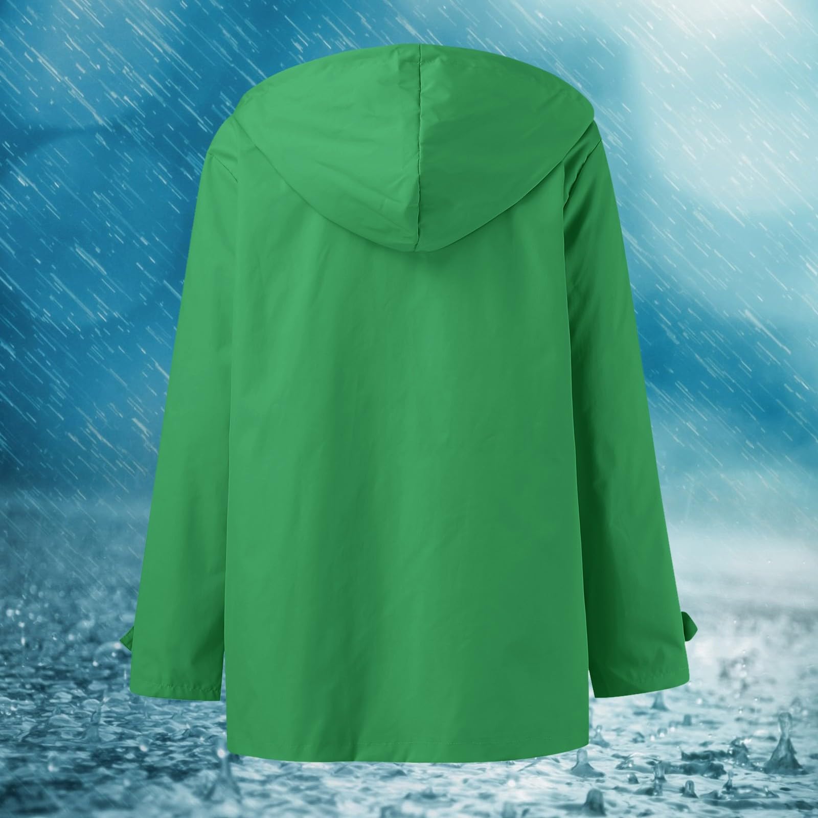 Generisch 2026 Sudadera con capucha para mujer, impermeable con bolsillos, chaqueta con cremallera, chaqueta para entrenamiento al aire libre, chaqueta de lluvia para deporte y ocio (verde, XXXL)
