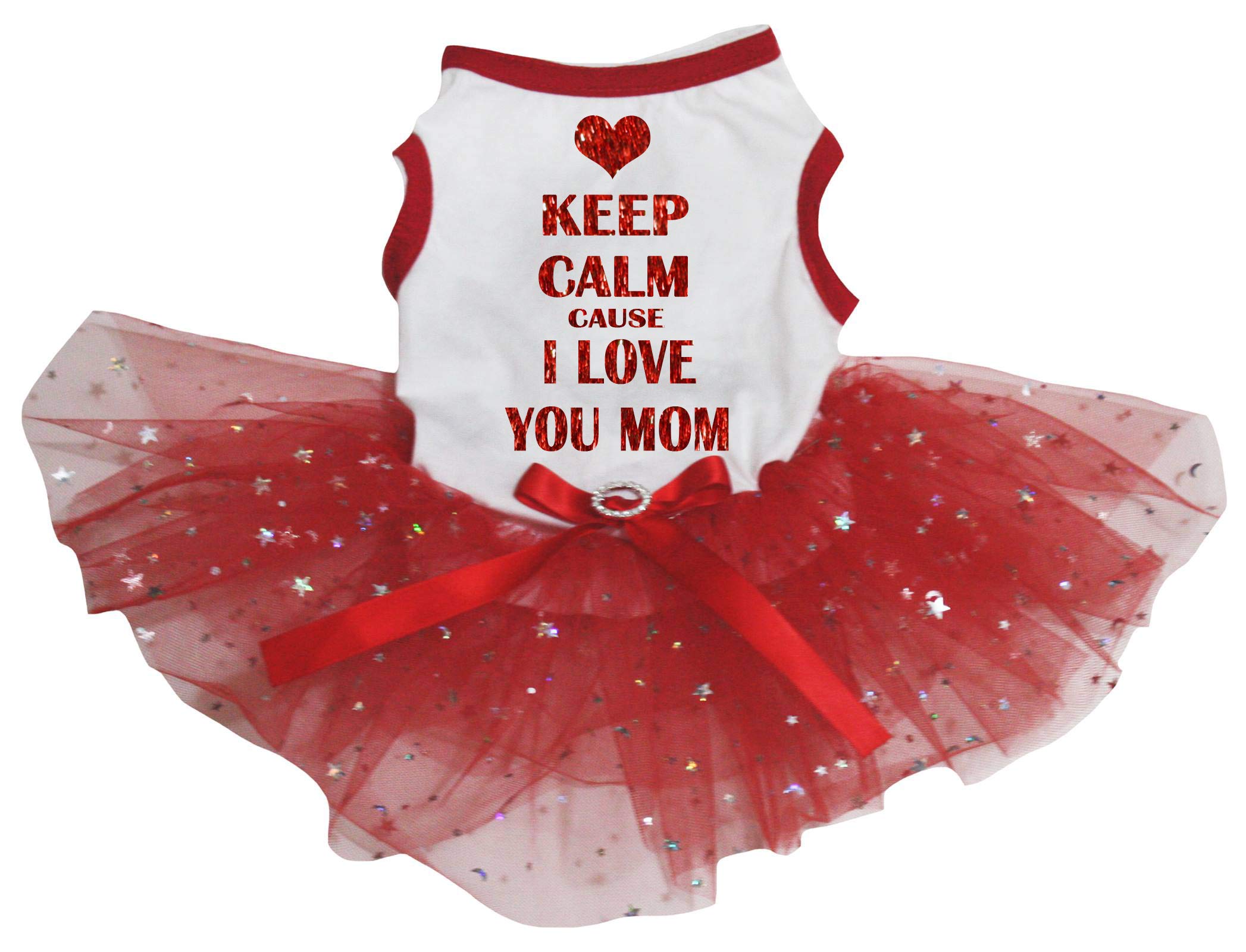 Vêtements pour chien Keep Calm Mom en coton respirant pour petits et moyens animaux