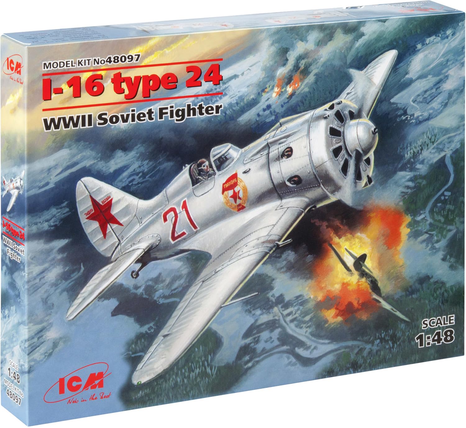 ICM 1/48 48097 - I 16 Type 24 Plastic Model Kit, Black, Mittel