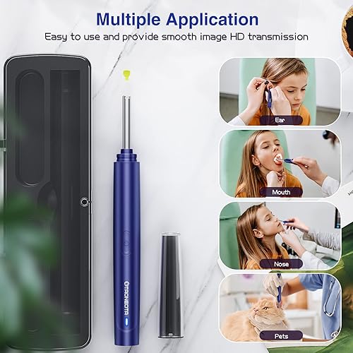 Miniatura 6 de OTAONEOTA Herramienta de eliminación de cera de oído, limpiador de cera de oídos compatible con iPhone, iPad y Android (azul)