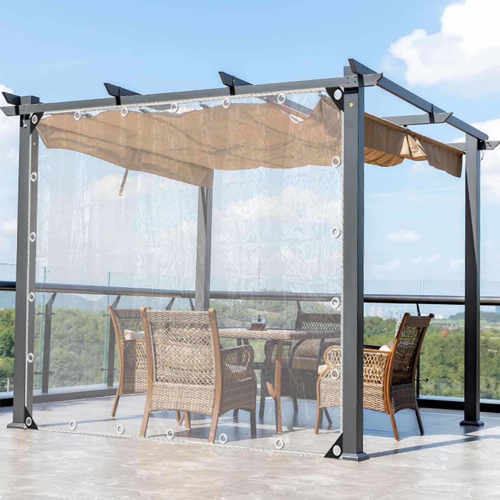 Bâche en PVC rideaux vinyle extérieurs imperméables vent chaleur 3,5x2