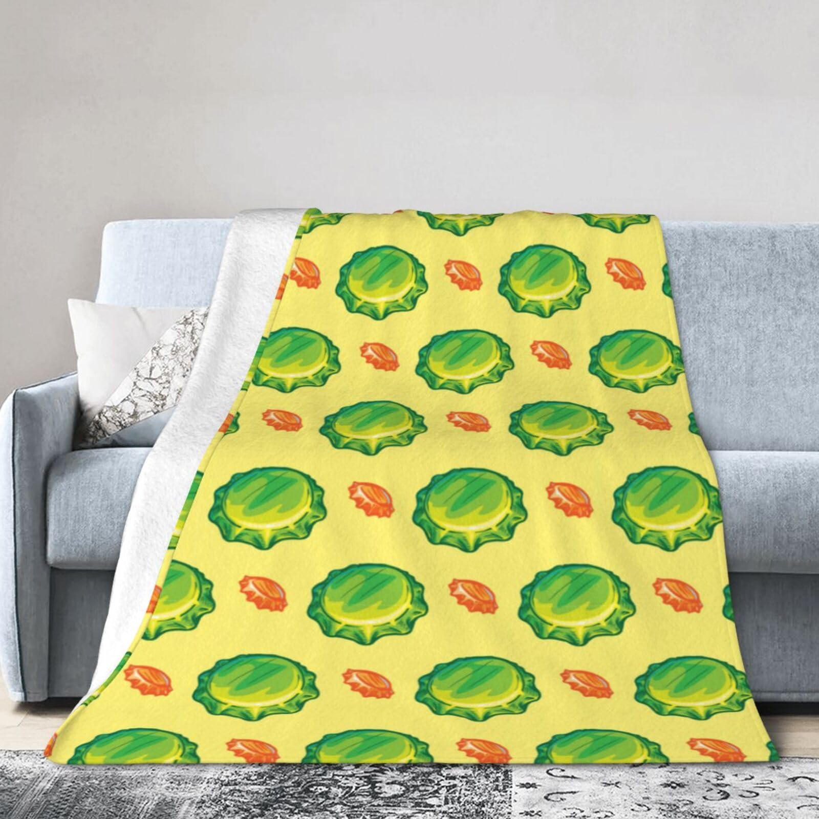 Noble Ren Retro Soda Bottle Cap Ultra-Soft Micro Fleece Blanket Winter Warm Soft Lannel Fleece Throw Blanket For Couch Sofa Bed 40"X30"