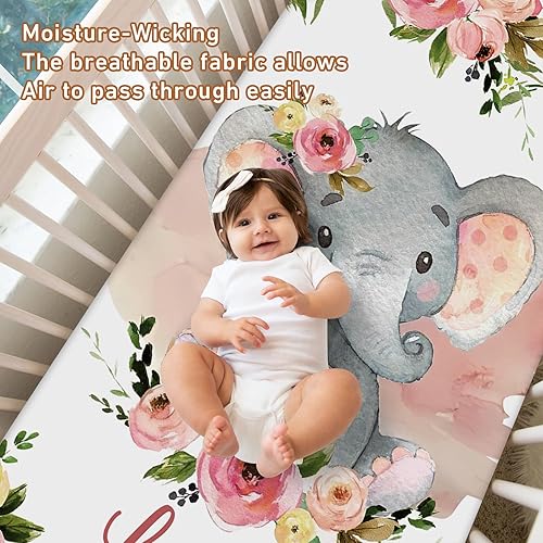 Miniatura 7 de Sábanas de cuna con nombre personalizado, ropa de cama de bebé personalizada para niños y niñas, sábanas bajeras plegables portátiles de algodón