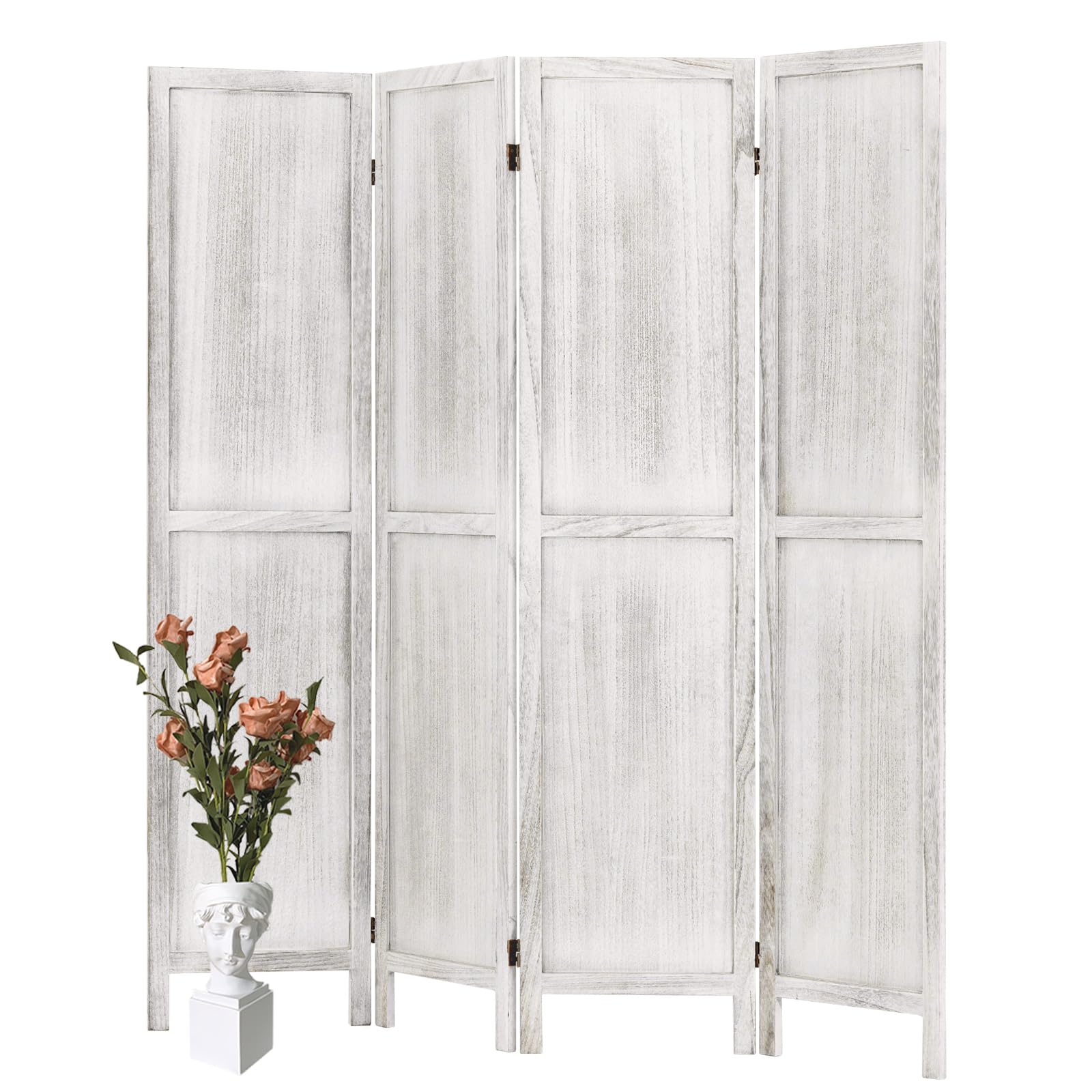 4 Panel Room Divider, Room Divider Screen, Wood Room Divider, Folding
