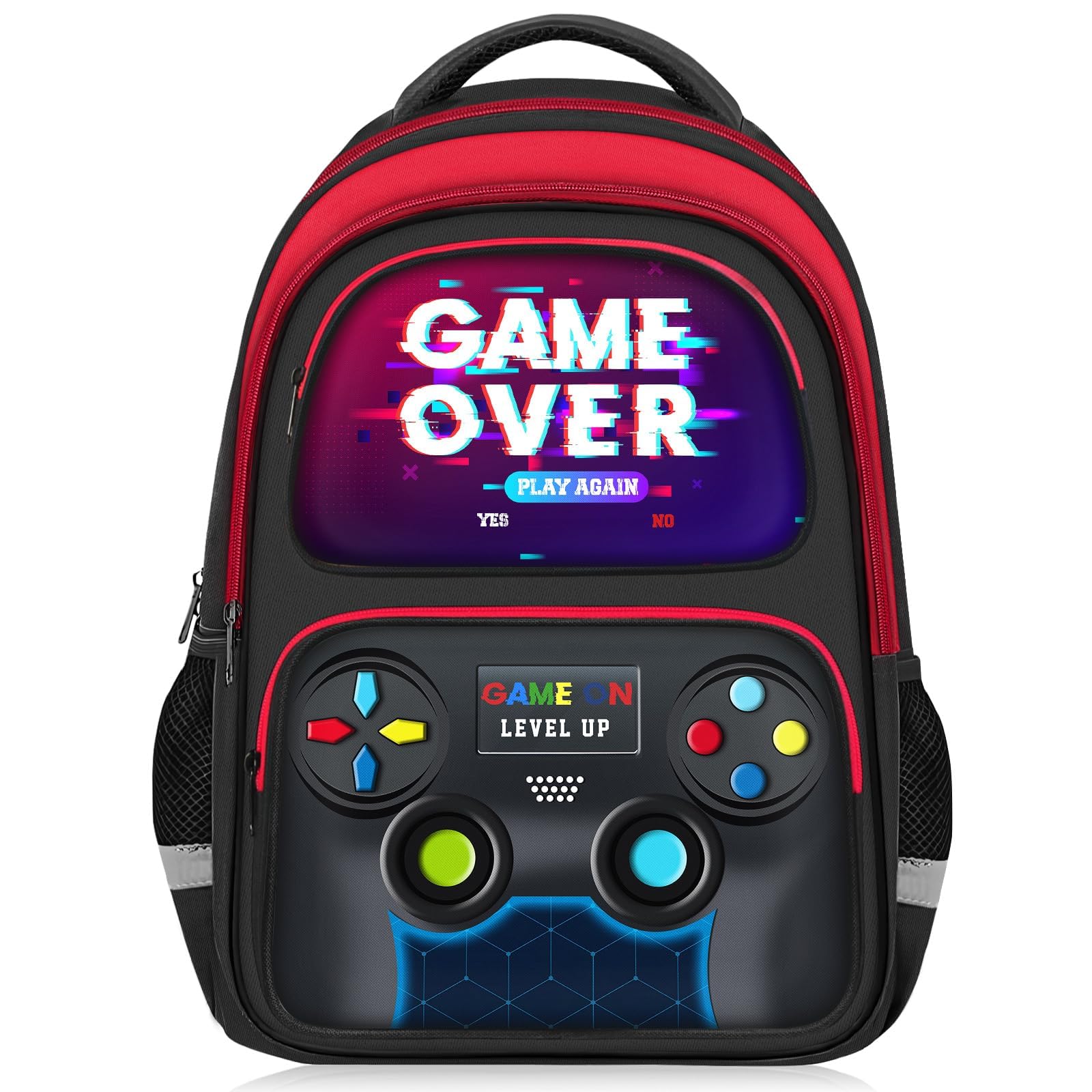 School Backpack for Boys - Gamer Boys Backpack for Kids Children Teens Elementary Middle School - 17″ Video Game Bookbag Travel Back Pack for Age 6-18