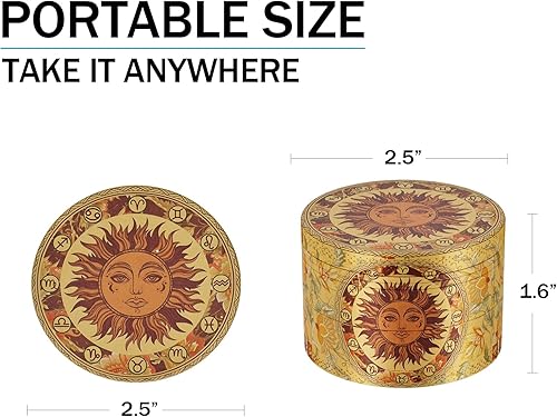 Miniatura 2 de Molinillo de 2.5 pulgadas, molinillo de sol y luna estilo bohemio marrón