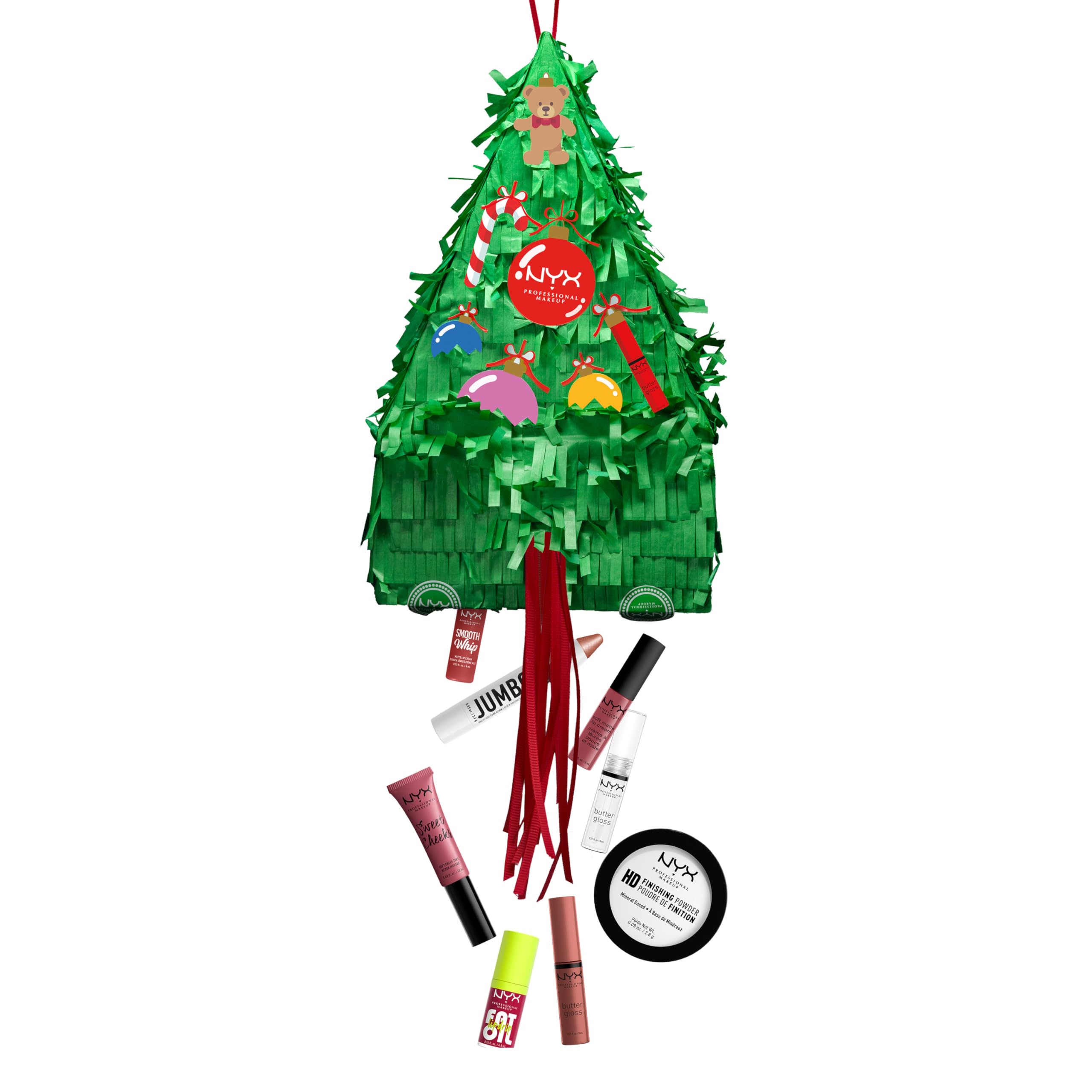 NYX Professional Makeup Home Alone Falling Presents Coffret Maquillage | Brillants à lèvres inclus, Fards à paupières et blush, Application précise au pinceau, Coffret complet