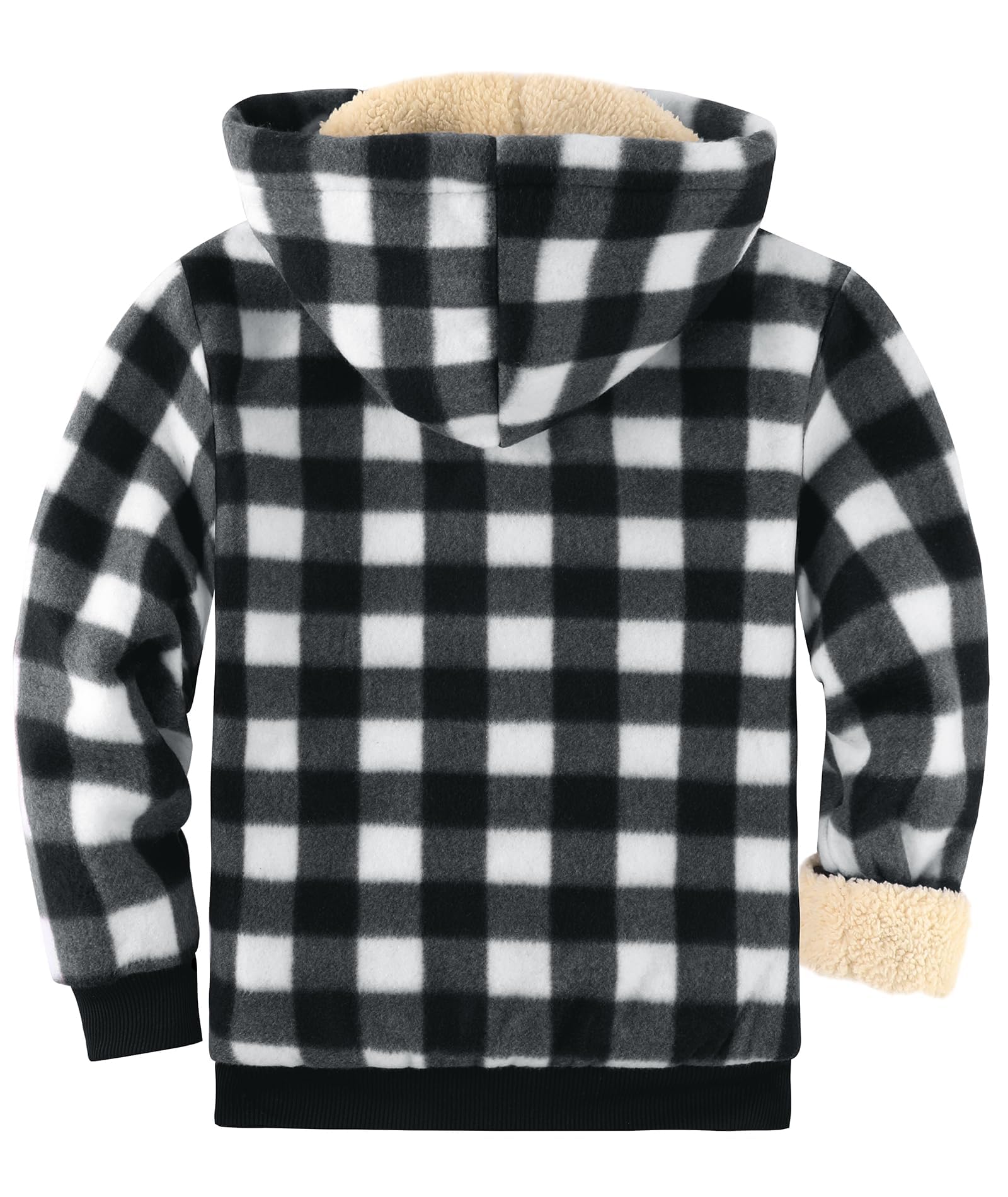 YKR Unisex Boys Girls Sherpa Fleece Lined Hoodie Zip Up Jacket Kids Winter Warm Outwear Sweatshirts