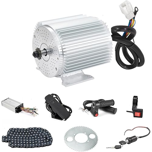 48V Go Kart Motor Kit 1000W Electric Brushless DC Motor Kits 3500RPM with 30A BLDC Mid Motor Speed Controller Handlebar Twist Grip Throttle (48V1000W Kits with Mounting Bracket)