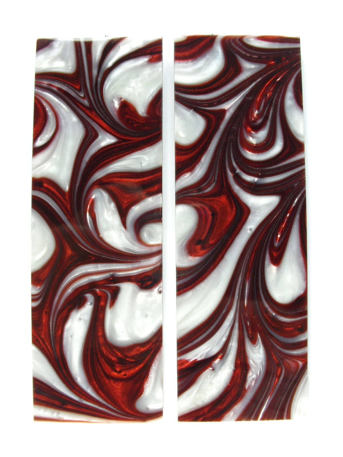 White & Red Pearl Knife Scale Sets