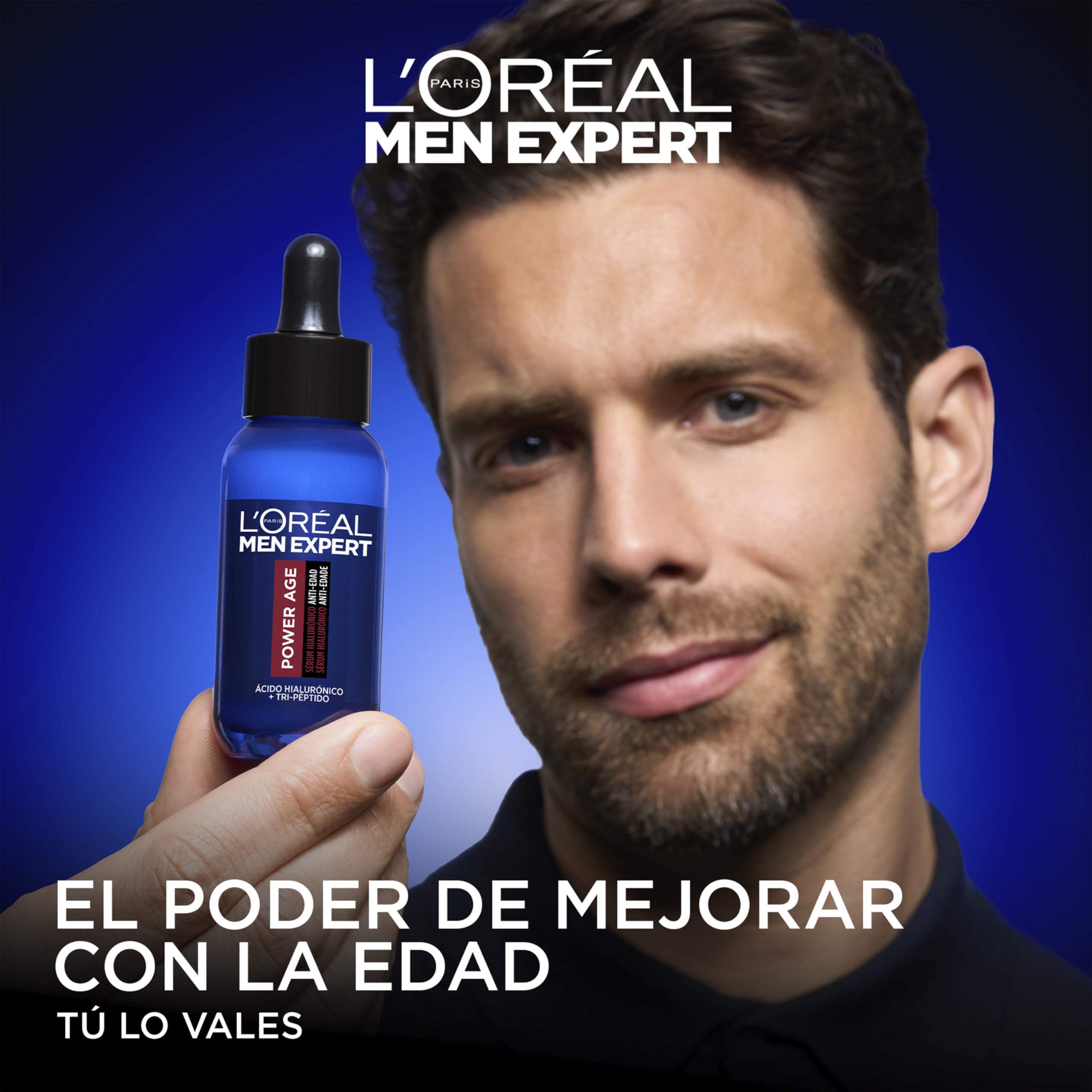 L'Oreal Paris Men Expert Confezione di routine anti-età Power AGE acido ialuronico per uomo con siero concentrato + crema antirughe