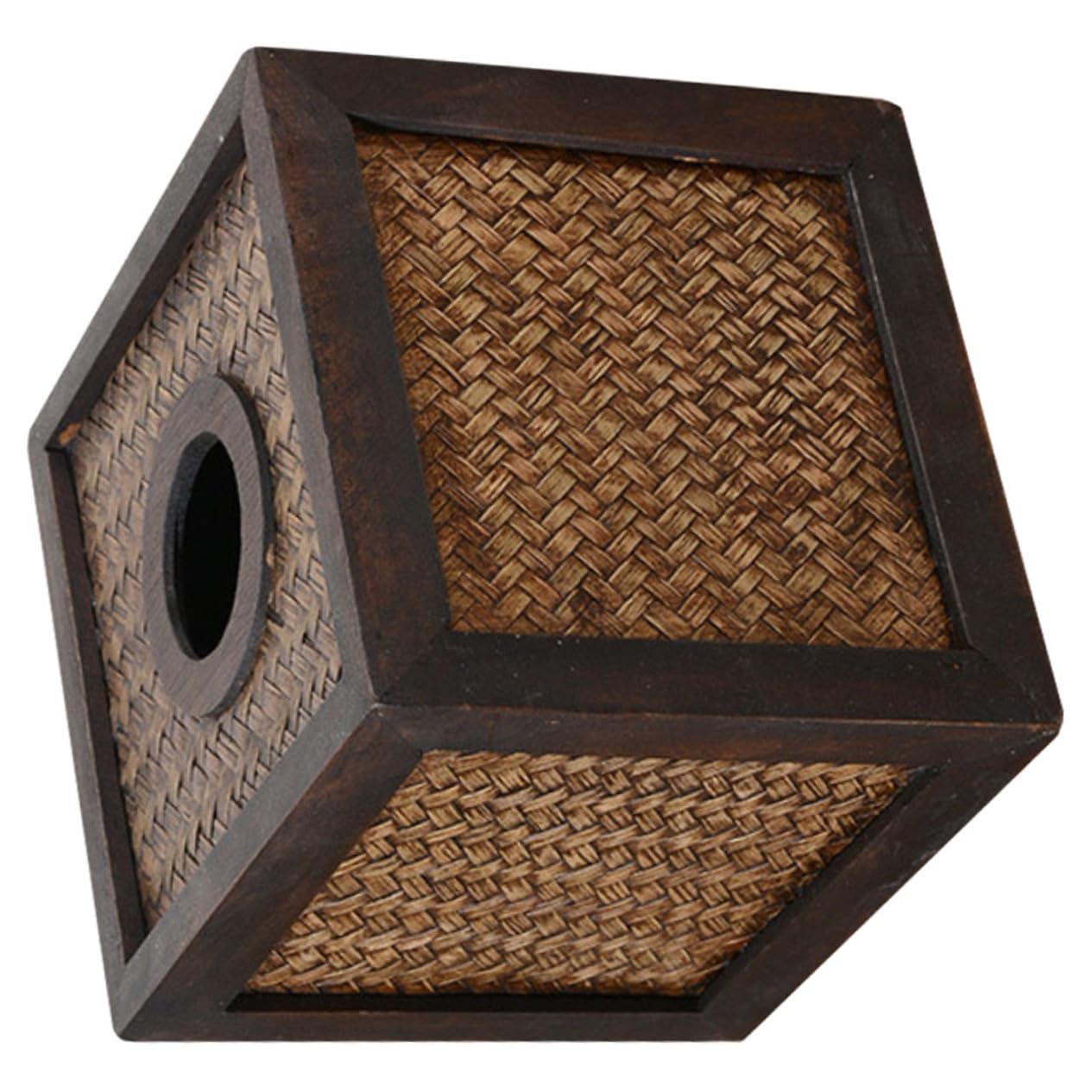 ULTECHNOVO Tissue Box Aus Handgewebtem Rattan Quadratischer Dekorativer Taschentuchhalter Für Bad Büro Und Wohnräume Stilvoller Aufbewahrungskorb Für Papiertücher Und Kleine Gegenstände