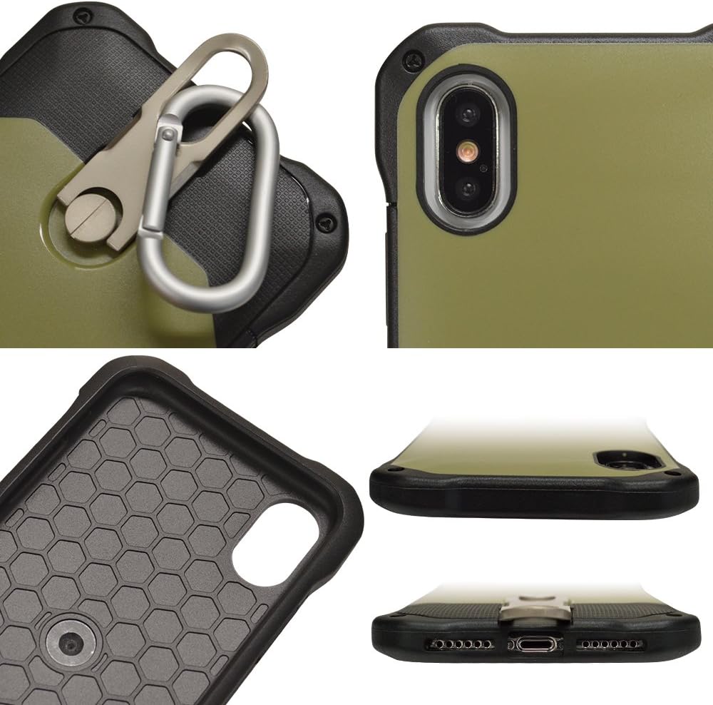 Amazon Co Jp ラスタバナナ Iphone X ケース カバー ハイブリッド スタンド機能付き カラビナ カーキ アイフォン スマホケース 3414ip8a 家電 カメラ