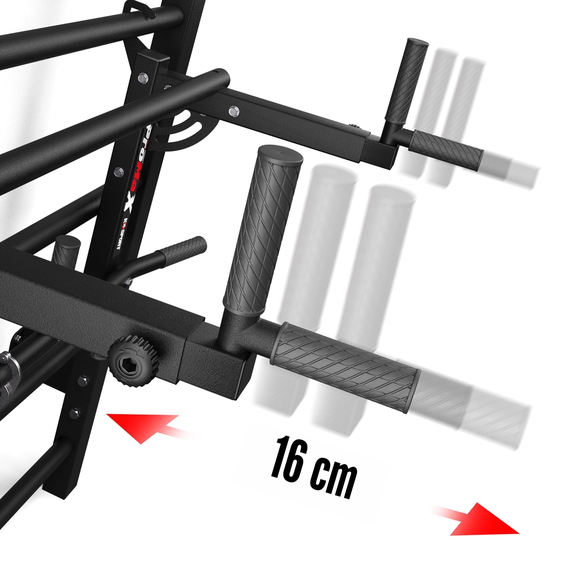 K-Sport: Set da allenamento, parete con Dip Station e barra per trazioni, stazione di potenza con barra pull-up, asta per allenamenti intensi, con e-book (lingua italiana non garantita)