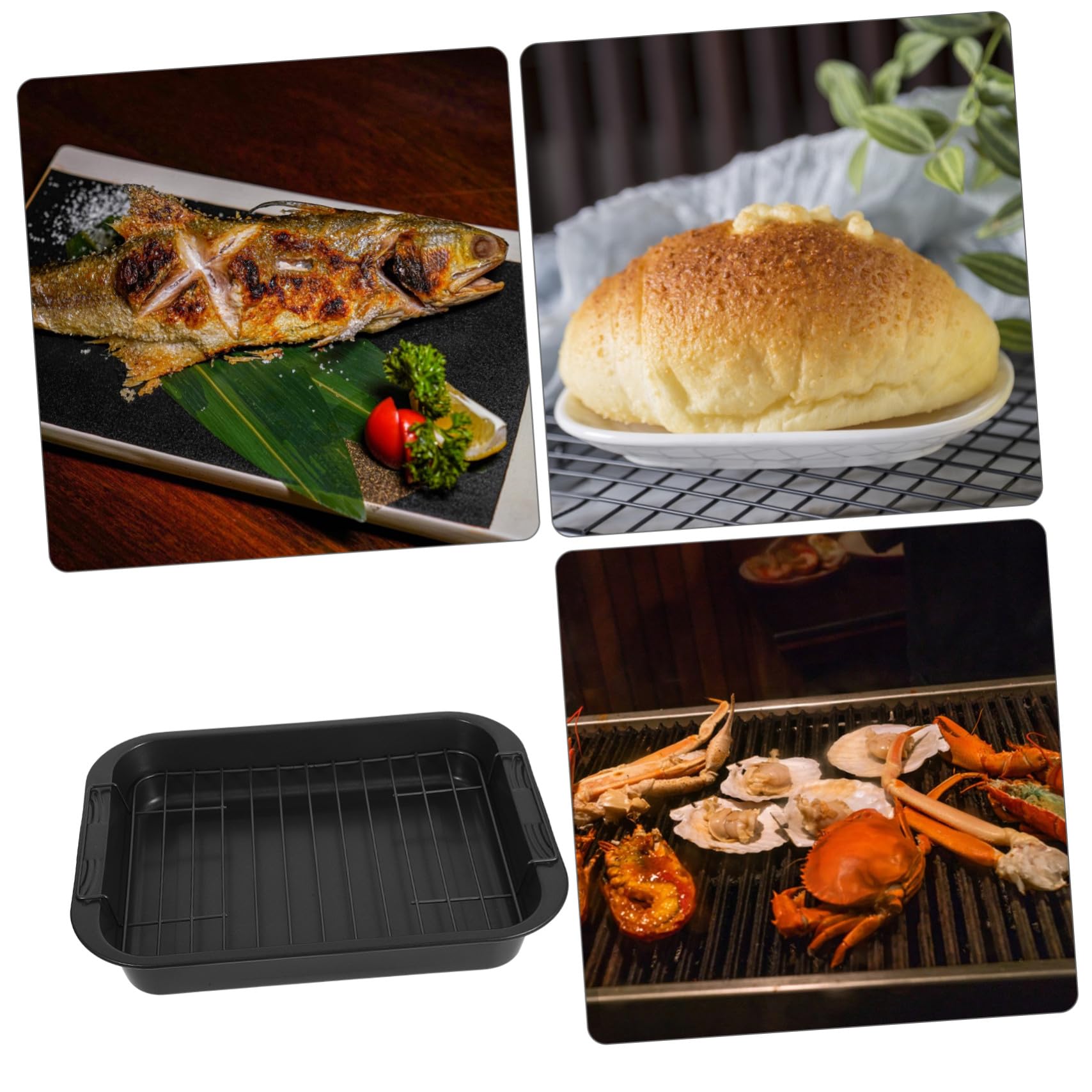 NUOBESTY Moule à Pâtisserie Rectangulaire Plaque de Cuisson Profonde Antiadhésive Ustensiles pour Four pour Gâteaux et Biscuits