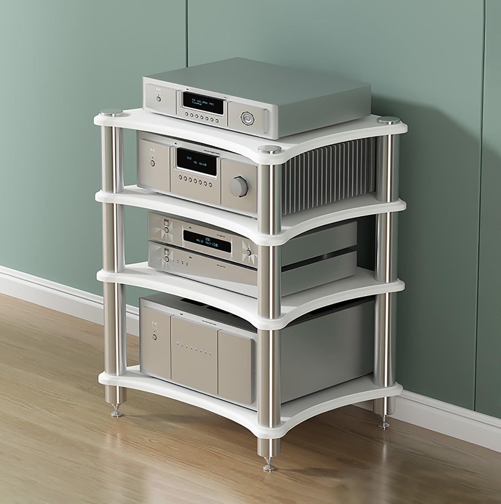 Generico Supporto Stereo per proiettore, PS5, Lettore Dvd e Console di Gioco - Rack Audio e Torre portaoggetti multimediale per soluzioni di archiviazione per Home Theater, apparecchiature AV e decod