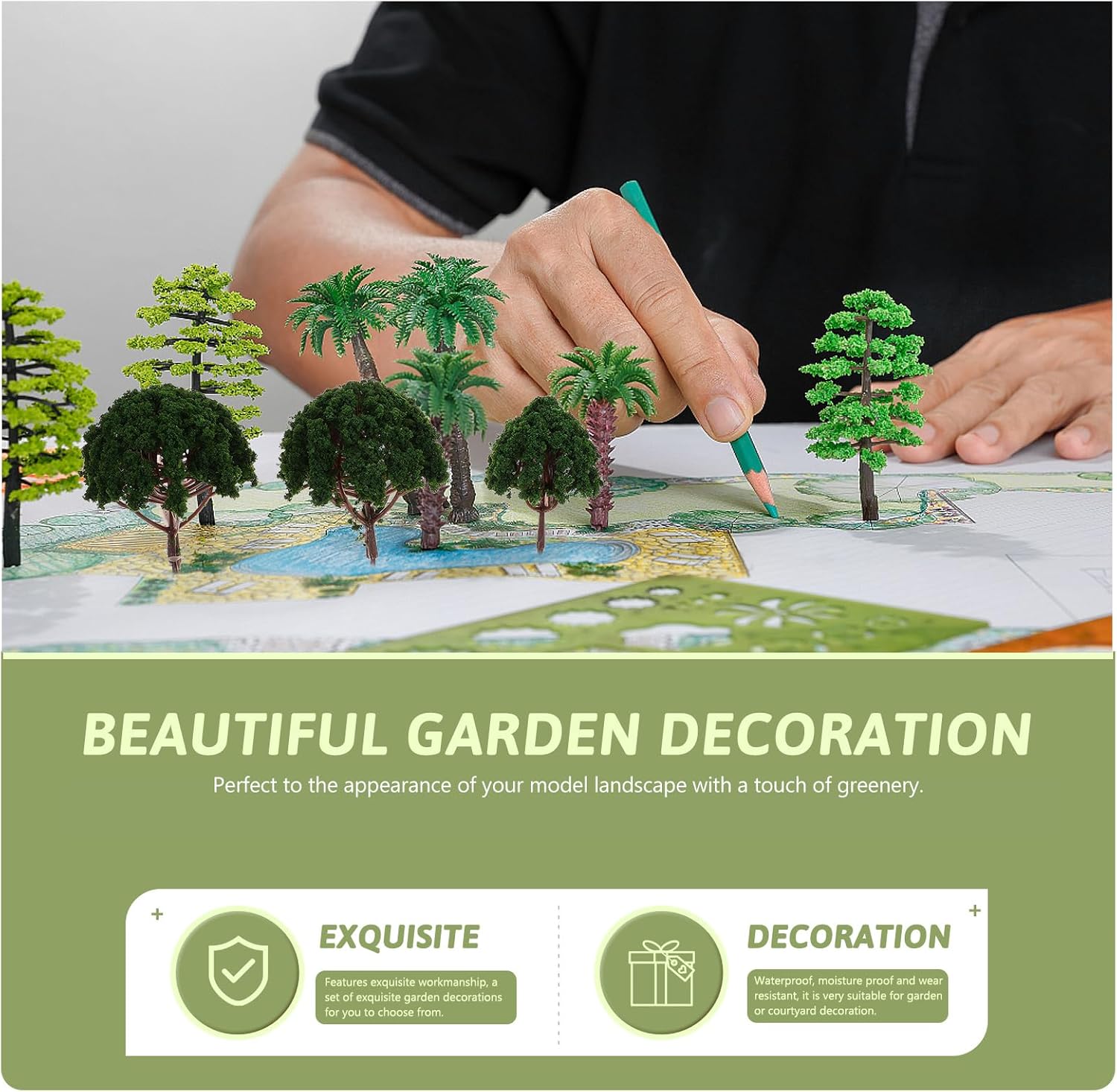 20 Pcs Model Trees Plastic Miniature Trees for Micro Landscape Train Scenery Decor Diorama Supplies - Image 3