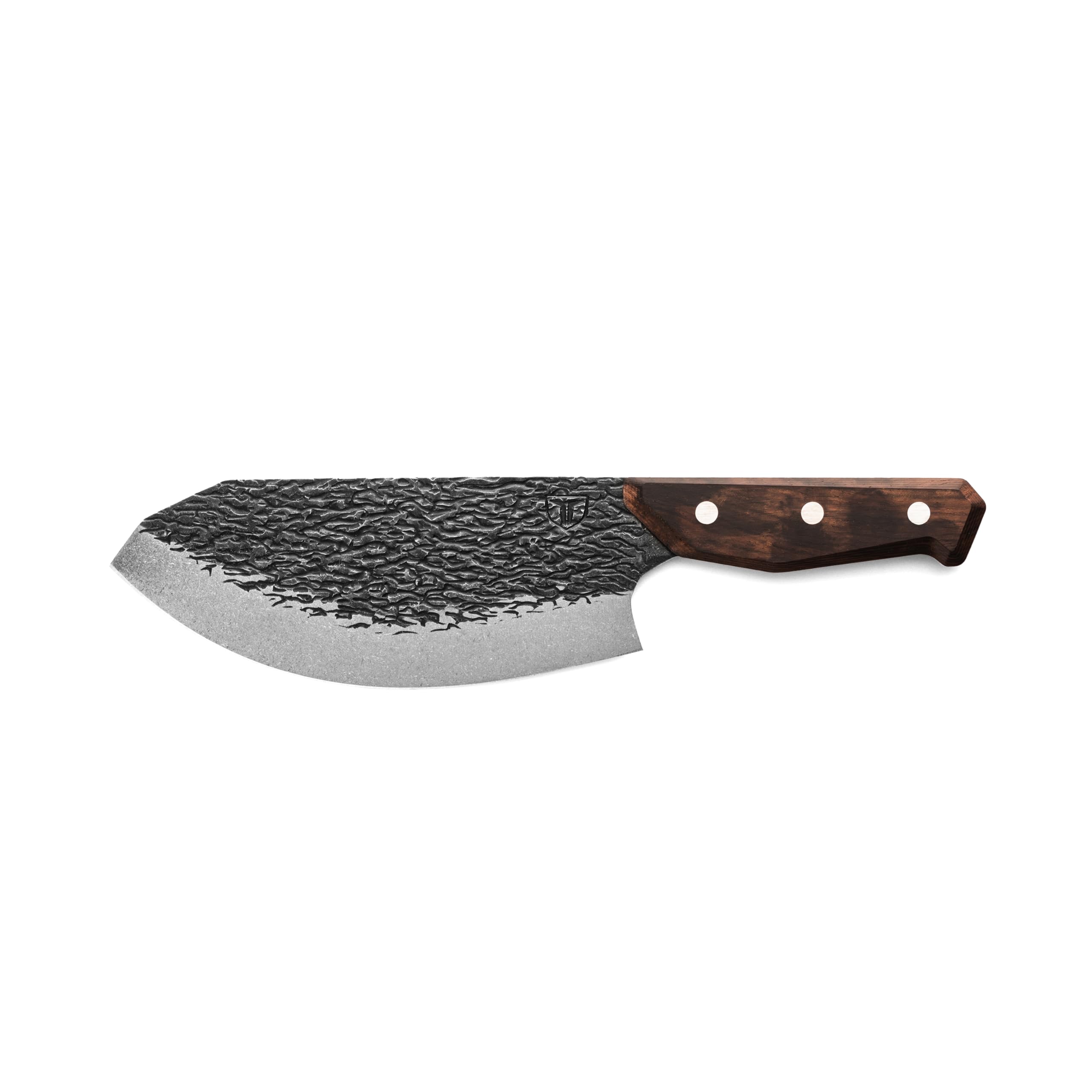 TRUE PrimalForge Butcher Knife | Chop & Mince Aromatics Herbs & Meat, Home & Professional Use, Sharp 5Cr15MoV Stainless Steel Blade, Wood Handle,