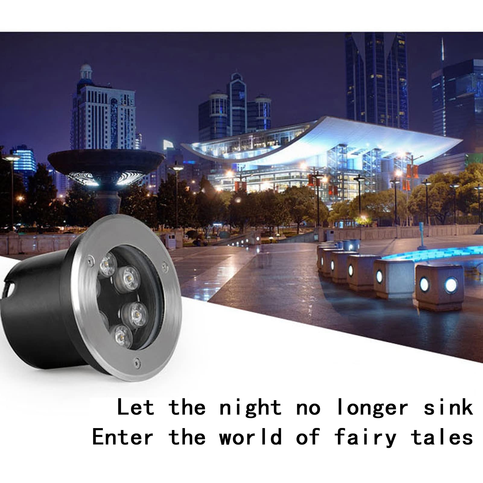 Esterno Faretti da Pavimento LED Faretto Antiruggine IP67 Impermeabile Incasso Luci Terra per Vialetto Ponte Hotel Illuminazione del Paesaggio (Color : Green, Size : 12W-AC85-265V)
