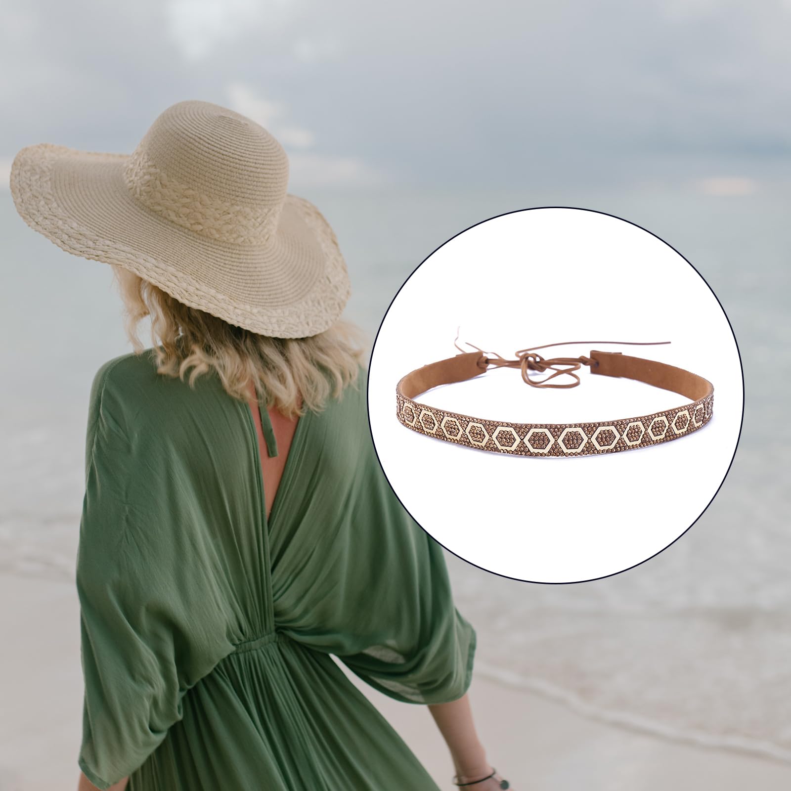 KUFptva Western Hat Band Clothing Decoration for Cowboy Fedora Hat - Replacement Belt