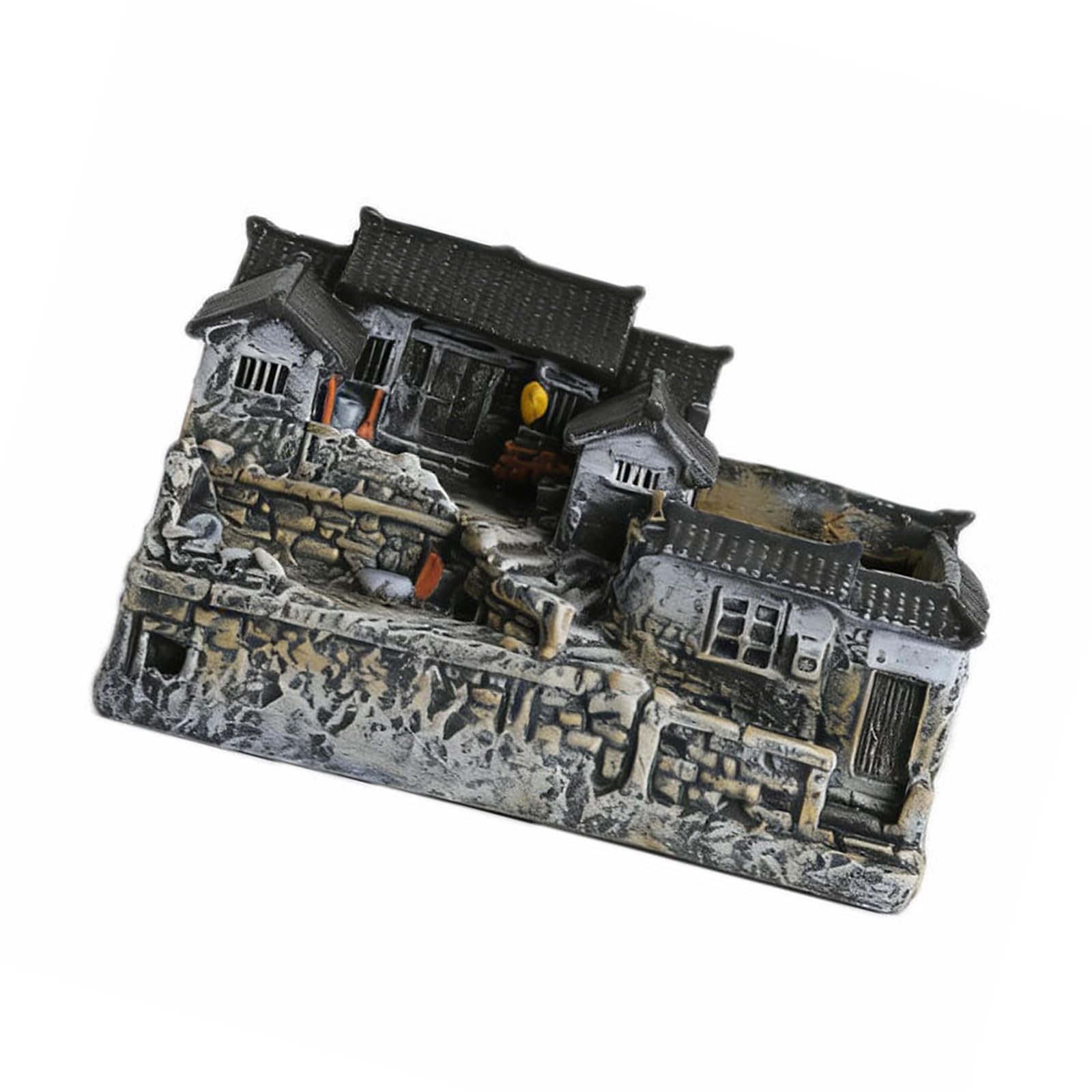 APGLSXY Miniature Chinese Courtyard Resin Ornament Farmhouses Decors for Desktop Display and Bonsais Landscape Arrangement Village Garden Decoration