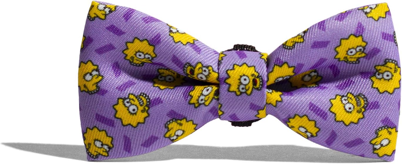 Zee.DogThe Simpsons | Lisa Simpson Dog Bowtie | Small | Easily Attaches to All Collars | Soft and Comfortable Bow Ties for Dogs