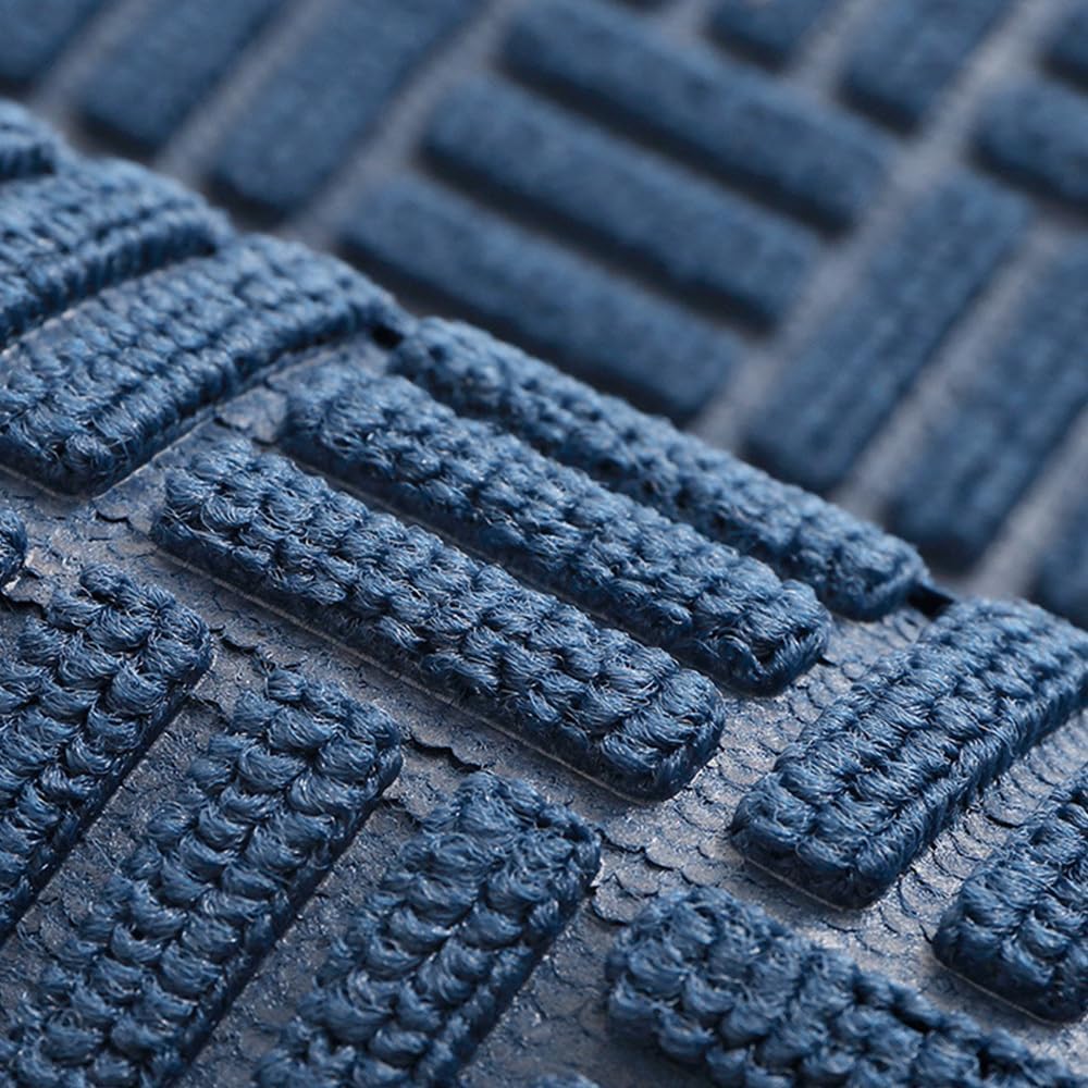 MATZEN Block Pattern Doormat, Heavy Duty Indoor Outdoor Entrance Mat, Non-Slip Rubber Base, Waterproof Dirt Trapping Floor Mat for Front Door, Office, Store, 35.4x23.6, Grey