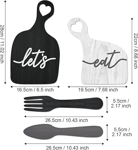 Miniatura 6 de Let's Eat Kitchen - Decoración artística para pared, estilo rústico de granja para cocina, comedor o decoración del hogar