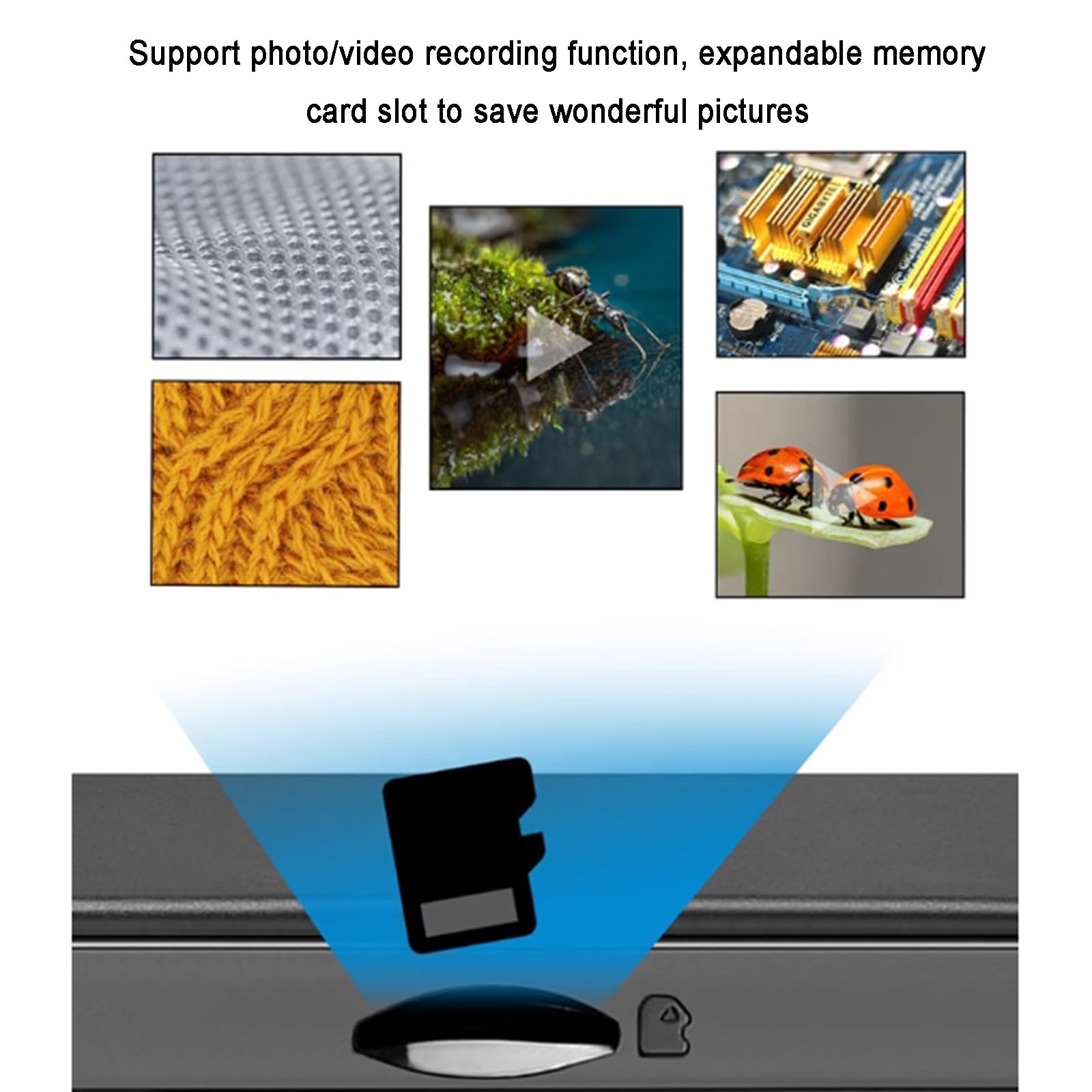 Microscopio Digitale Portatile, Ingranditore 10-300X, con Schermo LCD da 4 Pollici, Funzione Foto/Video, 8 Luci LED, Uscita di Supporto, per Piante, Monete, Diamanti