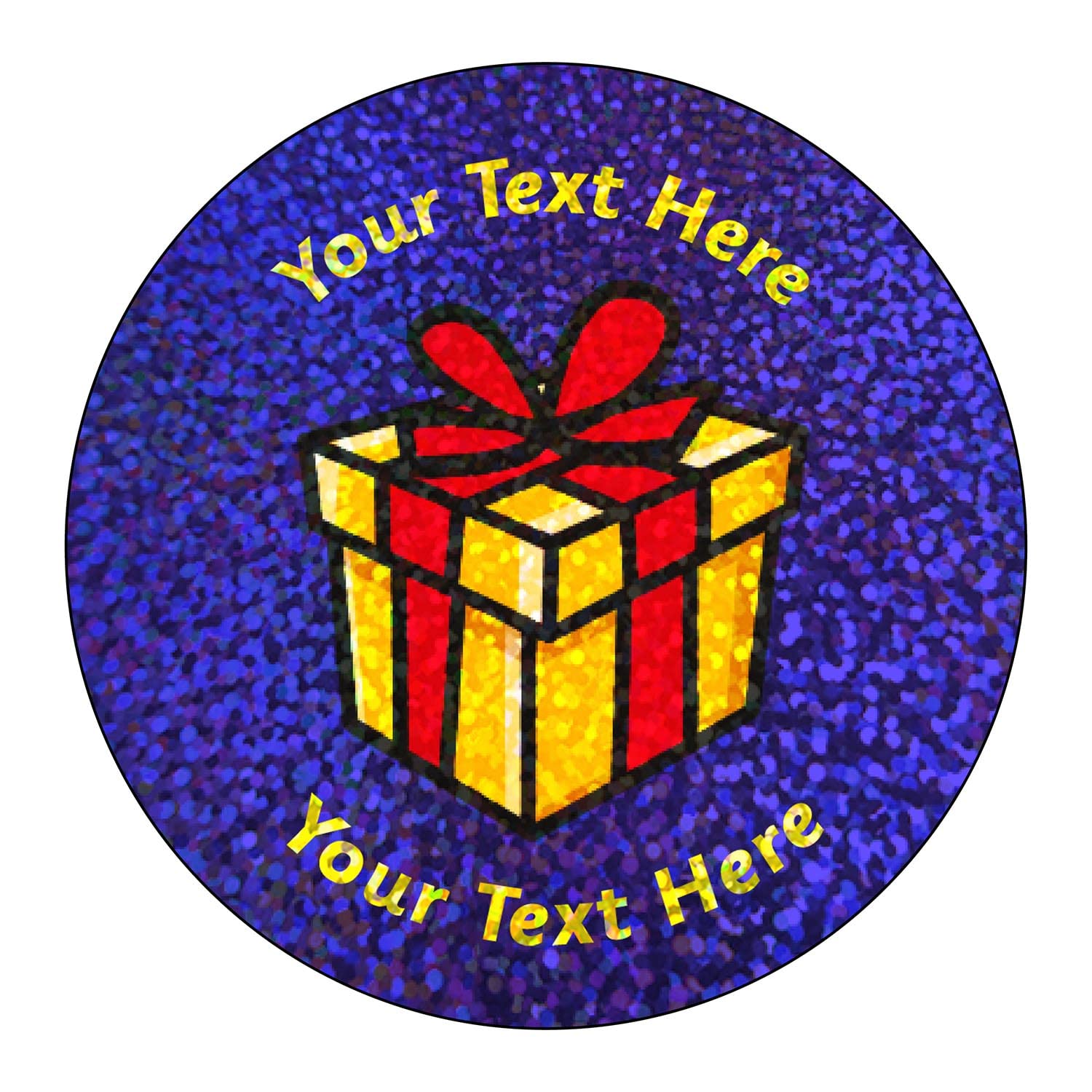 105 Personalised Holographic Sparkly Present Christmas Xmas Gift Motivational School Praise Teachers Reward Stickers Gift Labels 37mm PTS Personalised