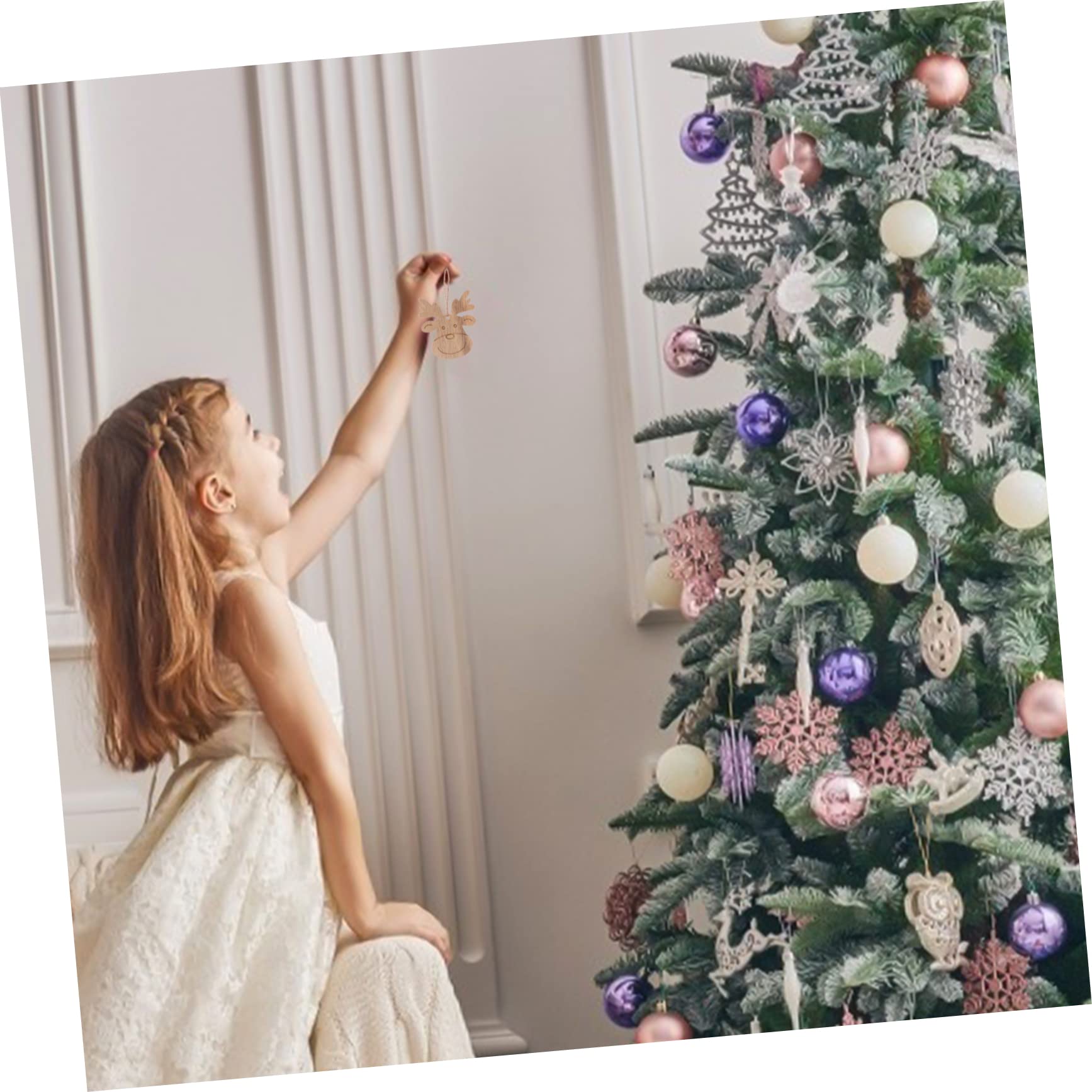 80piezas Rodajas De Madera Para Manualidades De Navidad Decoraciones De De Madera Natural Surtido De Chips Acabado y Celebraciones