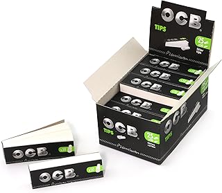 1 box OCB Perforated FILTER TIPS 25 booklets x 50 Paper Filters