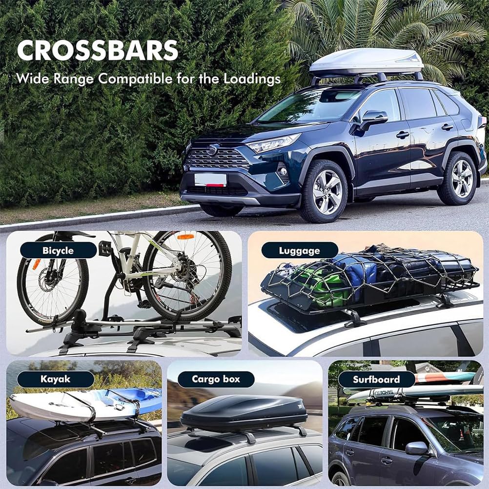 Barre Portatutto Tetto Auto Alluminio con Serratura Antifurto per Land Rover Range Rover Evoque 2011-2026, Barre Trasversali Portapacchi Auto Aerodinamiche Regolabili Elevata capacità