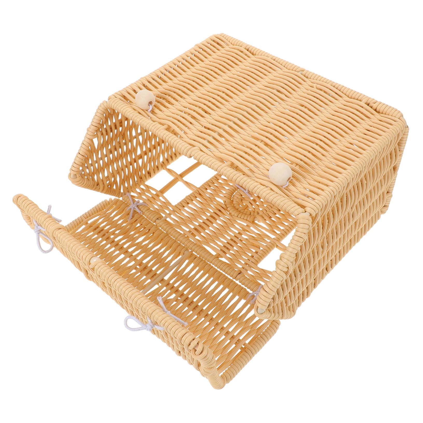 Cesta Tejida Mano con Forma de Casita Pequeña Portátil y Práctica para Dulces Recuerdos y Decoración Navideña para Fiestas Showers y Celebraciones Festivas