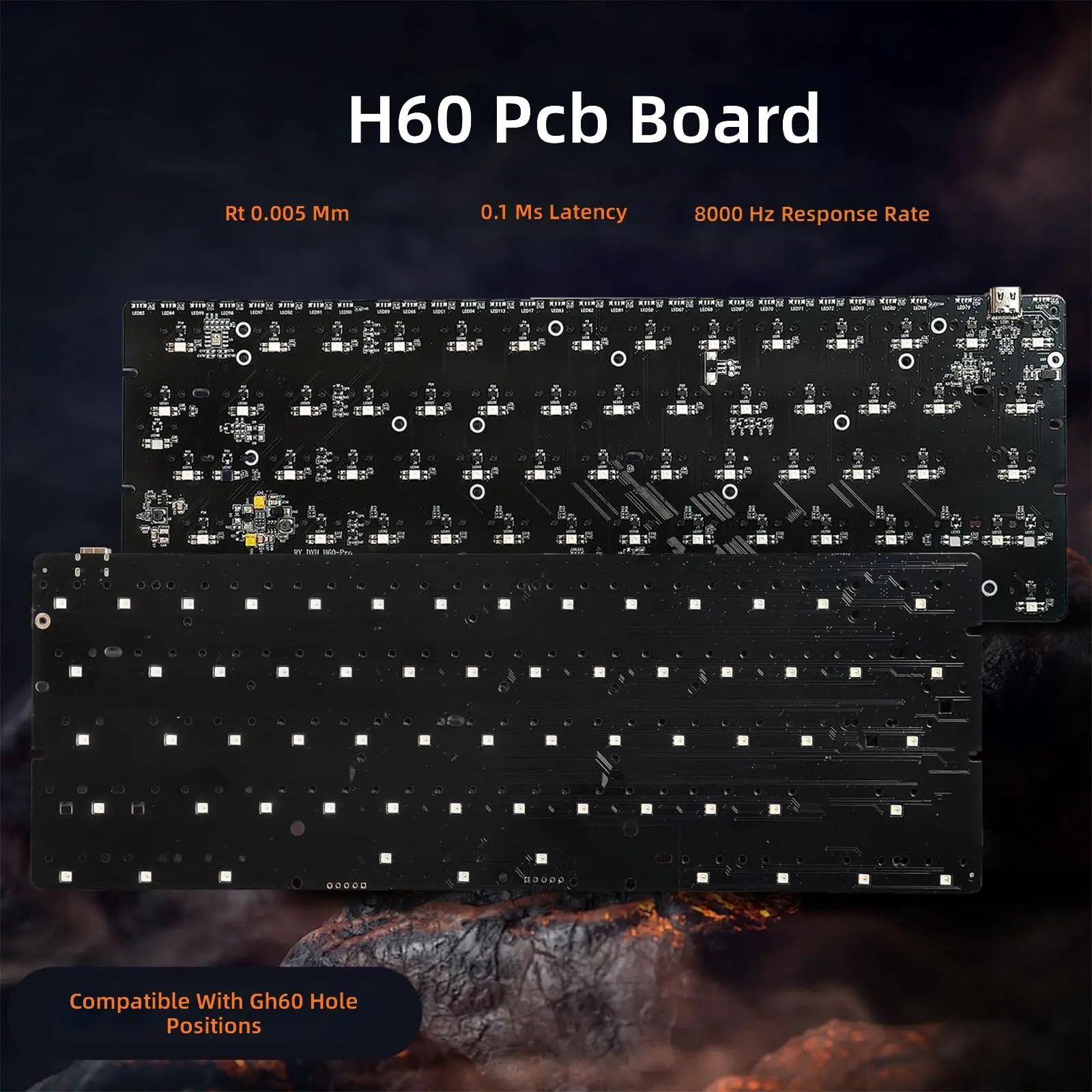 GH60 Layout PCB colore luce sotto accessori ricottura inclusi Competitive Gaming T Set tastiera meccanica