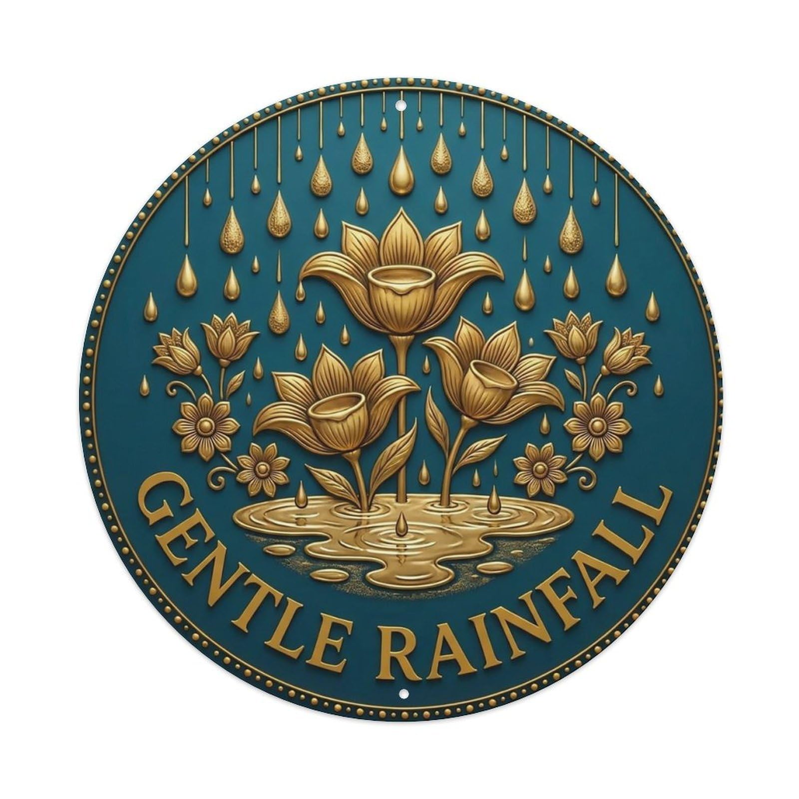 Vintage Gentle Rainfall Flower Zen Yoga Metal Tin Sign