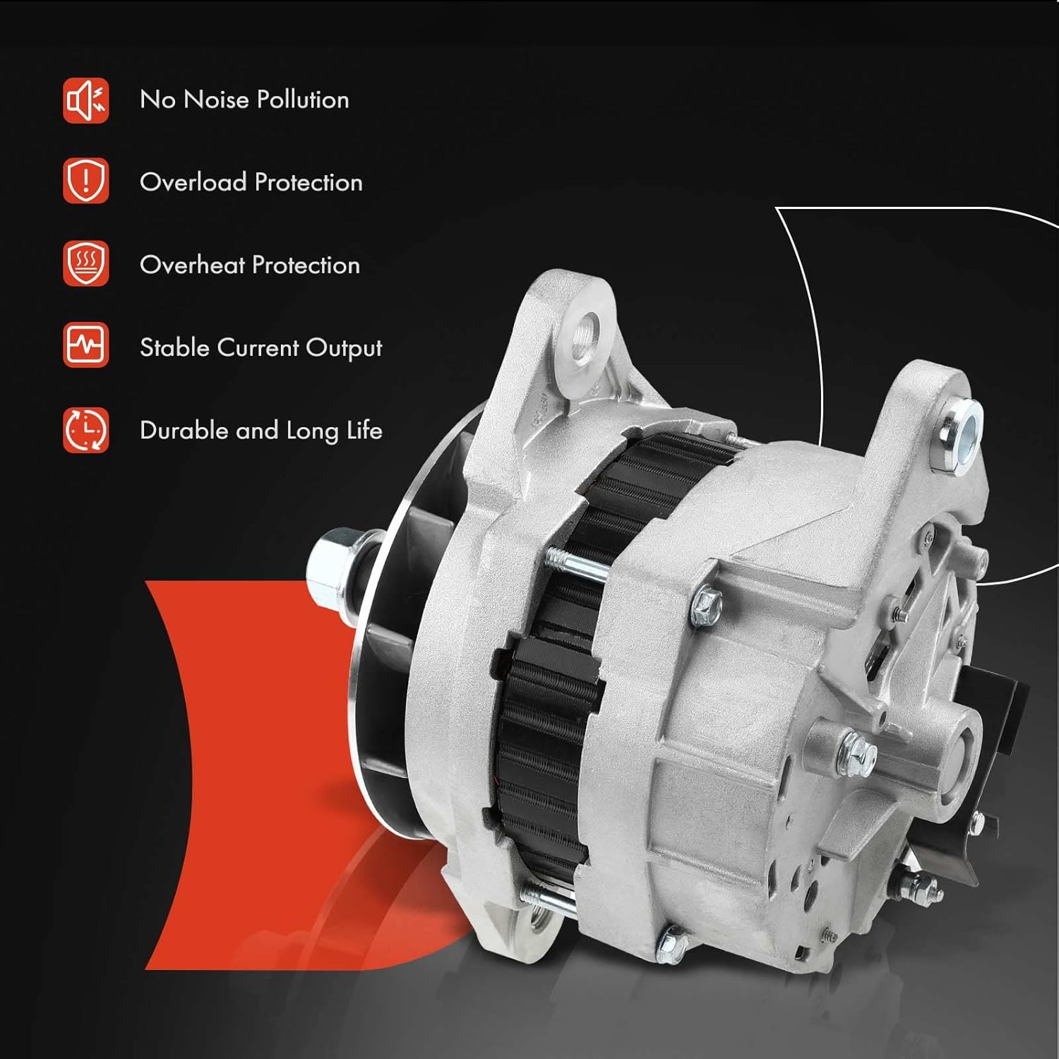 A-Premium Alternator Compatible with Chevrolet C5500 Kodiak 1990-1991, C60, C60 Kodiak, C6500 Kodiak, P30 & GMC C6000 1990, P3500 & Blue Bird All American RE, 3 Wire System, 12V 130Amp