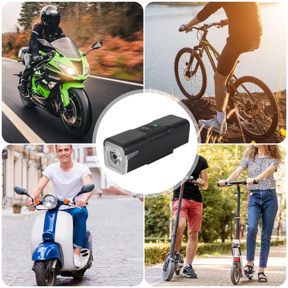 Timbre Bicicleta, Bocina Bicicleta Infantil Adulto, 120dB, Negro | Impermeable Electrico Timbre Bici Niño con Luz (3 Modos de Luz), 2 Modo de Campana, Accesorios Bici para Scooters, MTB