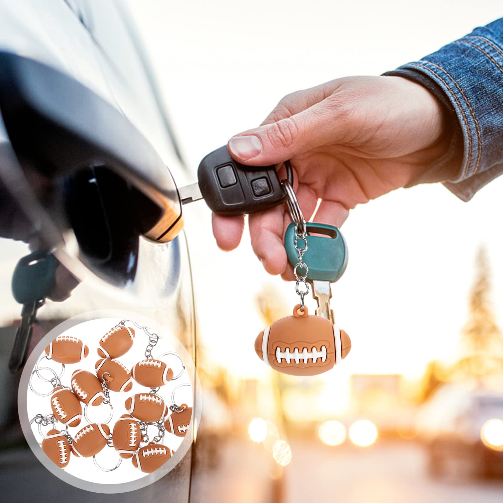 Portachiavi Rugby In Metallo - Mini Portachiavi Con Pallone E Casco, Ideale Per Appassionati