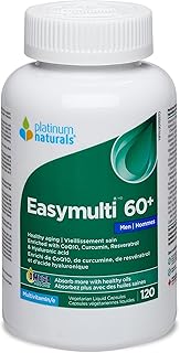Platinum Naturals - Easymulti 60+ for Men, 120 Capsules - Men's Vitamins Multivitamin for Adults - Multivitamin with CoQ10 -Prostate Health, Immune Support & Heart Health CoQ10-Mens Daily Multivitamin