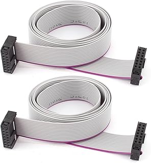 Aexit 2pcs FC14P Audio & Video Accessories 14-Pin DIY Extension Flat Cable Connectors & Adapters Wire 100cm