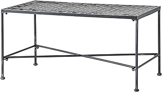 Christopher Knight Home Petra Iron Coffee Table, Black Brush Silver