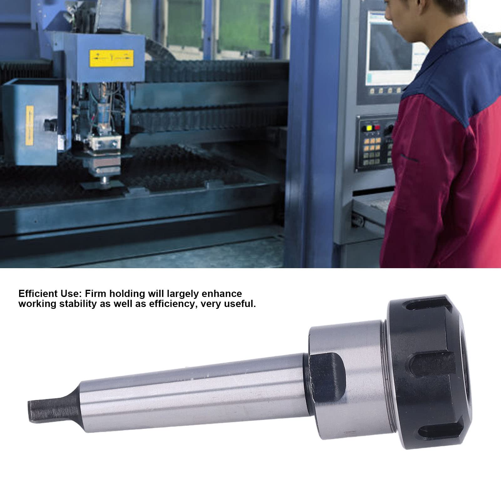 Collet Chuck ExtensionRod, MTA Holder Tool Set Kit, Carbon Steel Clamping Holder Tool Set, with ER25 Wrench for CNC Milling Lathe(MTA2 ER25 M10) (MTA2-ER25-M10)