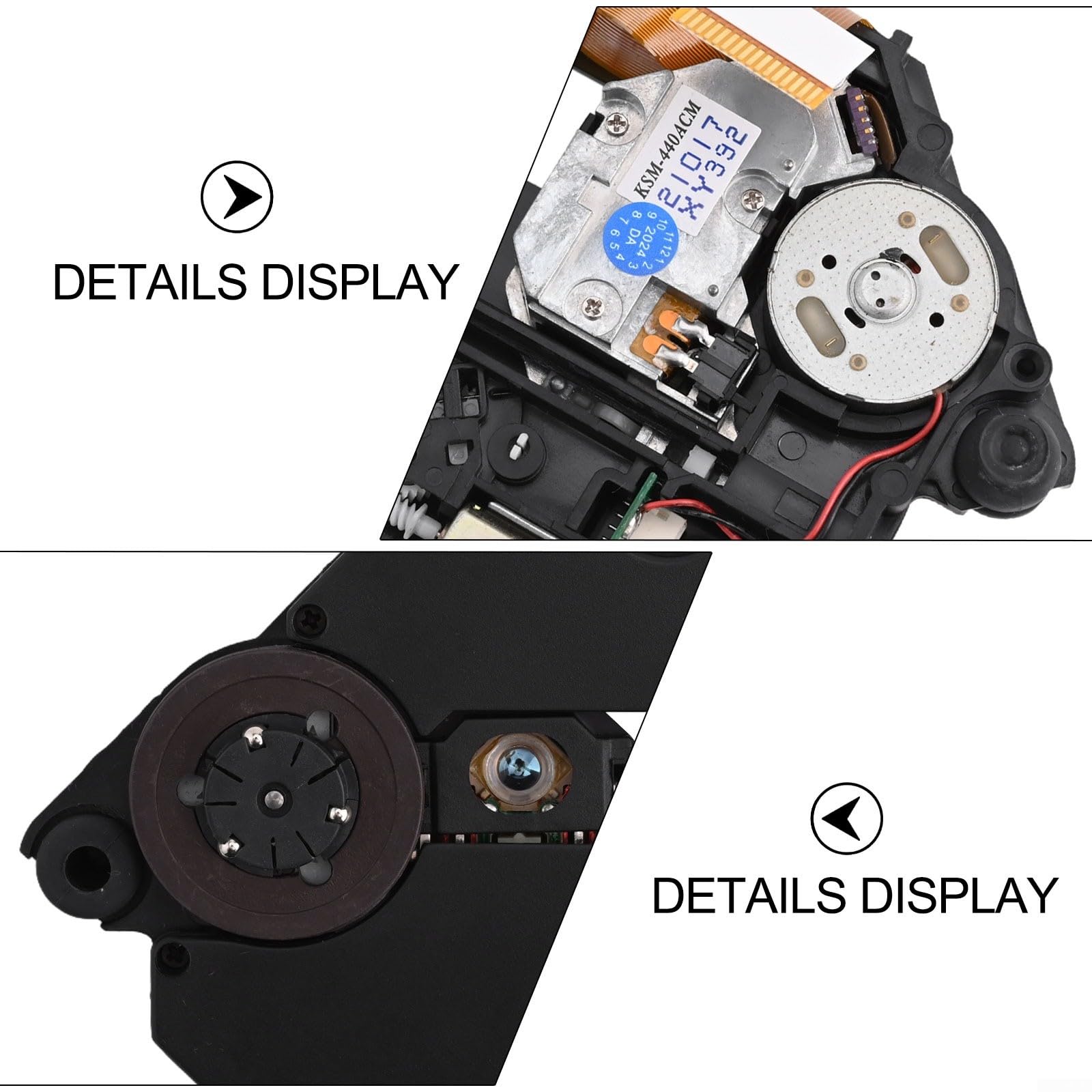 Obiettivo laser ottico KSM-440ACM Disc Reader Lens Driver per console di gioco PS1, ricambio in plastica e metallo, installazione semplice, 1 pezzo
