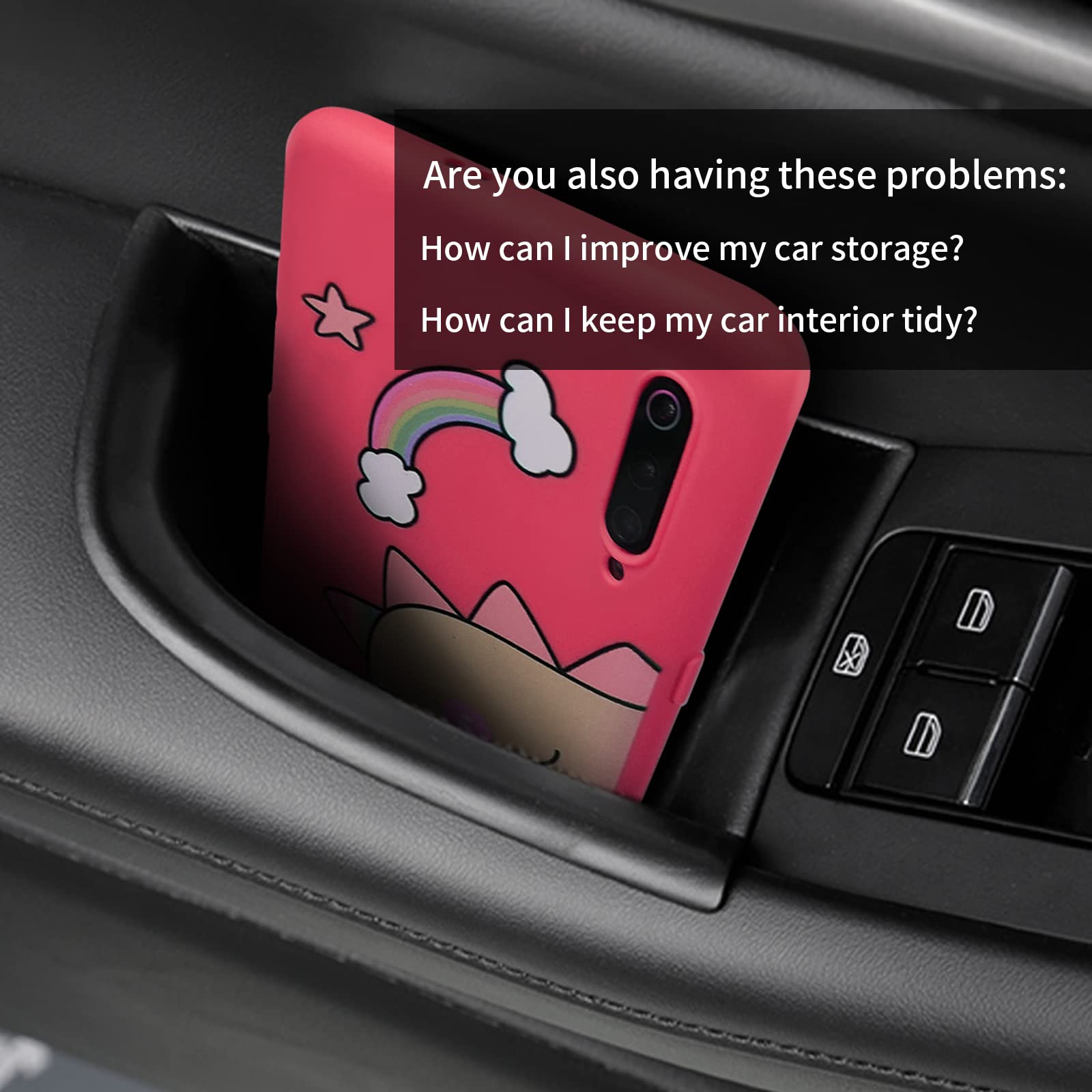 YEE PIN Pudełko do przechowywania przednich drzwi do Mazda 3 2019-2023/CX-30 CX30 2019-2023 Akcesoria do drzwi samochodowych Mazda 3 CX-30 Organizer konsola kieszeń boczna przechowywanie mała zmiana, czarny