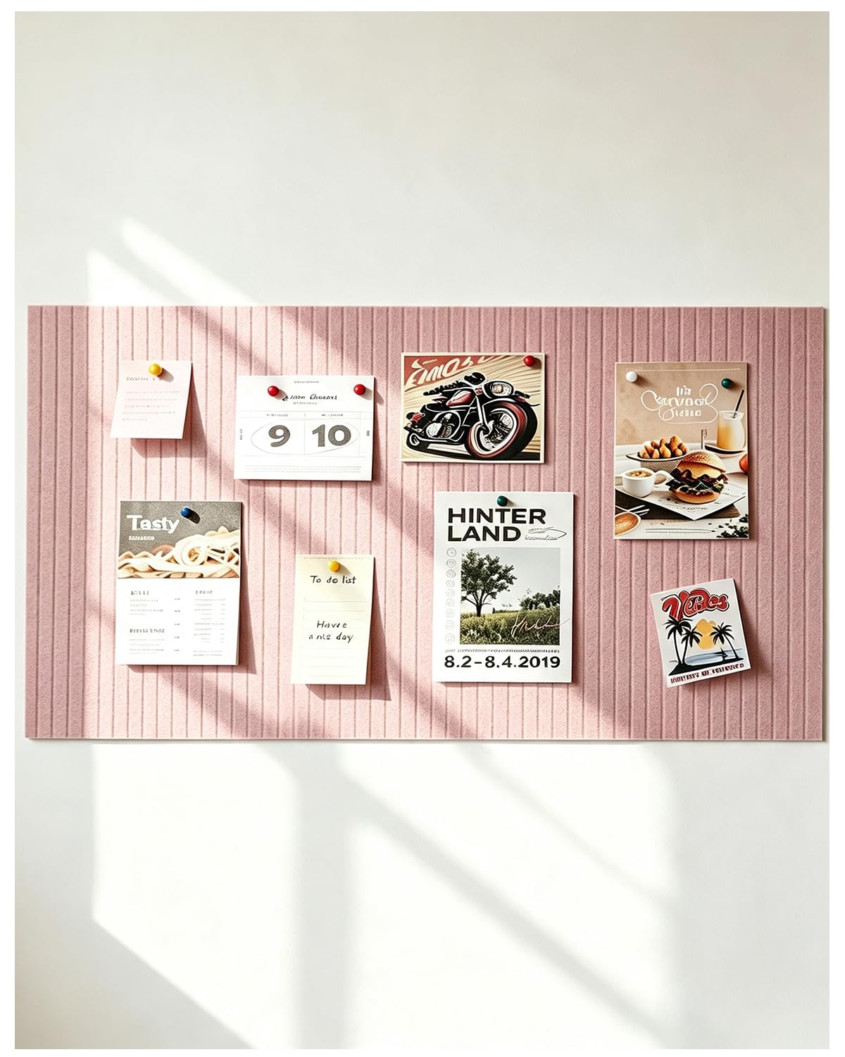 Custom Large Cork Board by Size & Color, Anti-Drilling Felt Material Bulletin Board, Largest 2.4m*1.2m Custom Size Picture Board for Office Living Room Bed Room Wall (Pink, 60x40 cm)