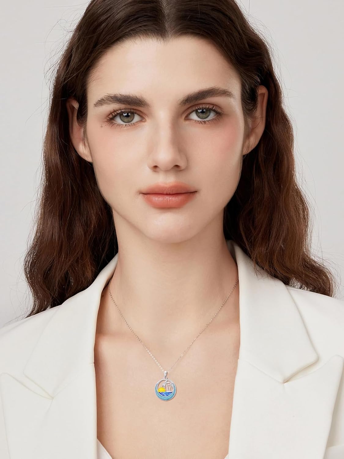 Dorunmo Faith Collection 925 Sterling Silver Desert/Cactus/Nautical/Rudder Tropical Palm Compass Wave Heart Pendant Christian Boho Jewelry Gifts for Women Men - Image 3