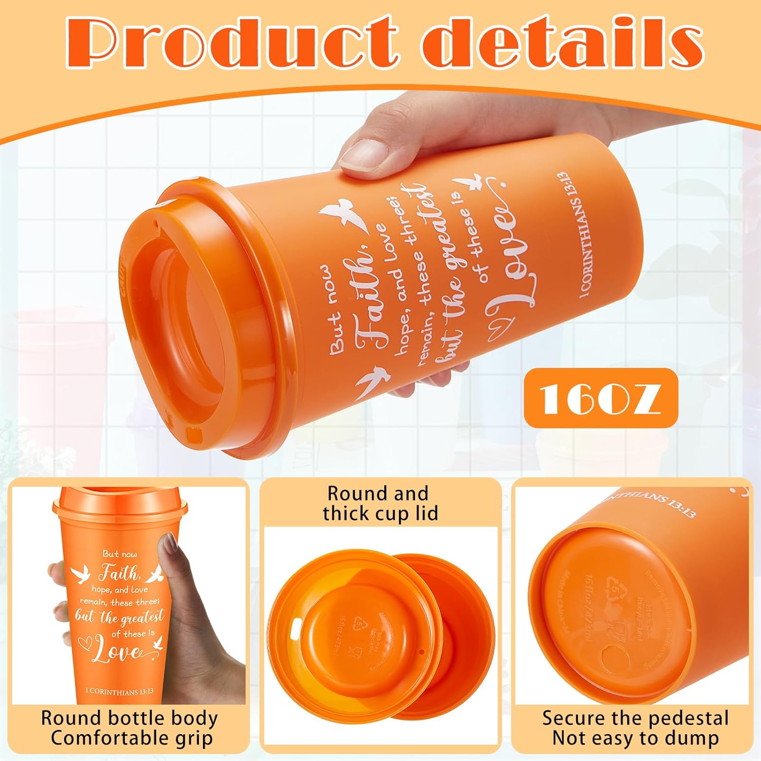 24 Pcs Christian Cups Bulk for Women, Christian Gifts Coffee Mugs with Bible Verse 16oz Religious Tumblers Spiritual Cups for Prayer Church Thankful Gifts (Bible,Colorful) - Image 3