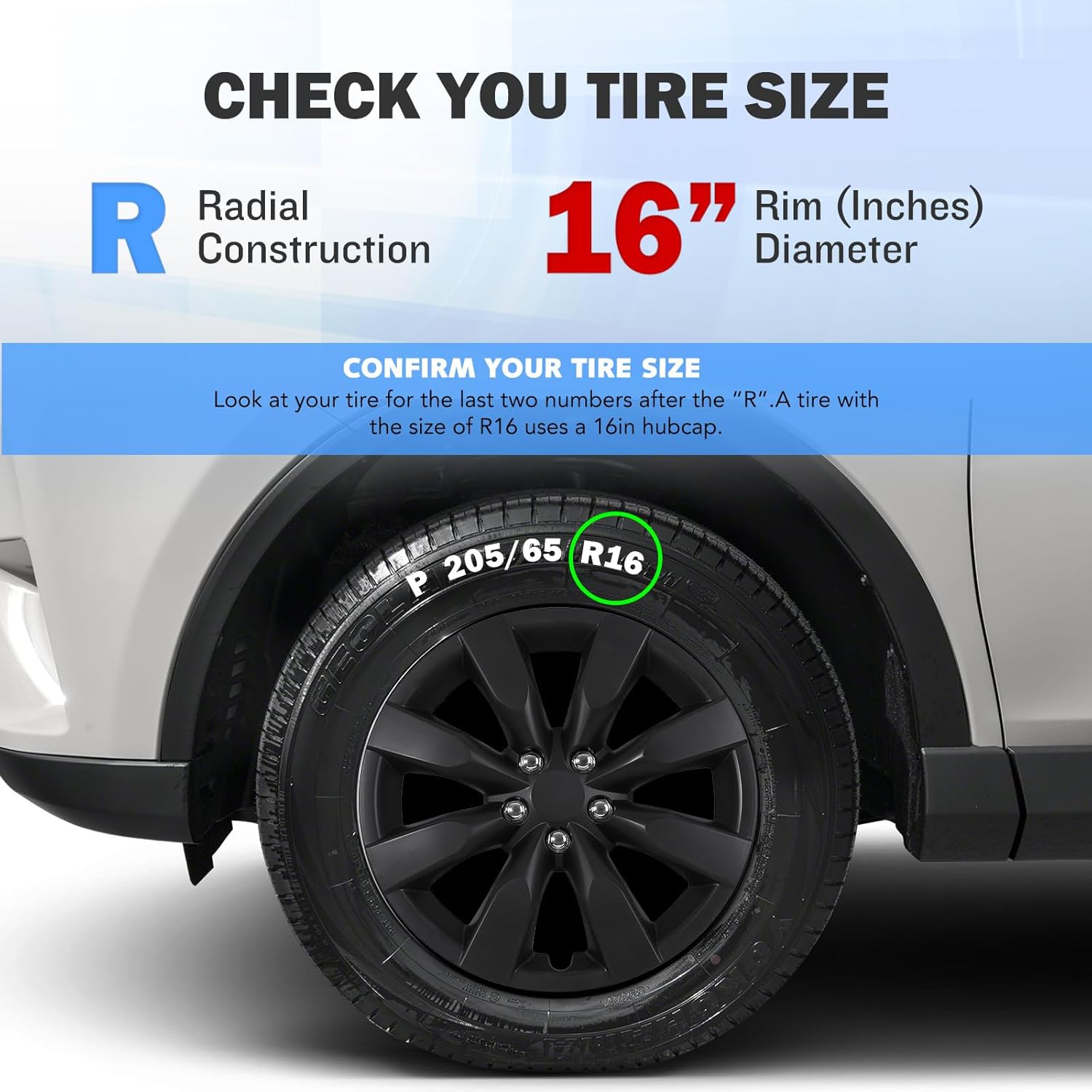 AUTOWIKI 16 Inch Hubcaps Fit for 2009-2019 Toyota Corolla, Wheels Rim Cover Replacement Compatible with Toyota Corolla 16'' Steel Wheels, ABS & PC Material Black Hub Caps Set of 4 w/Decoration Nuts